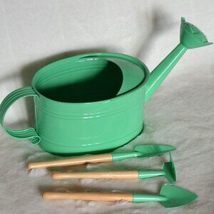 Pastel Mint Green Watering Can With Tools